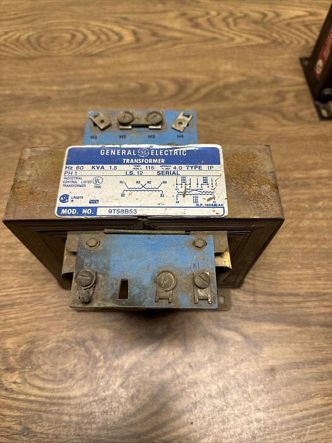 Used GE,9T58B53,Transformer 1.5 KVA 60 Hz 1 Ph