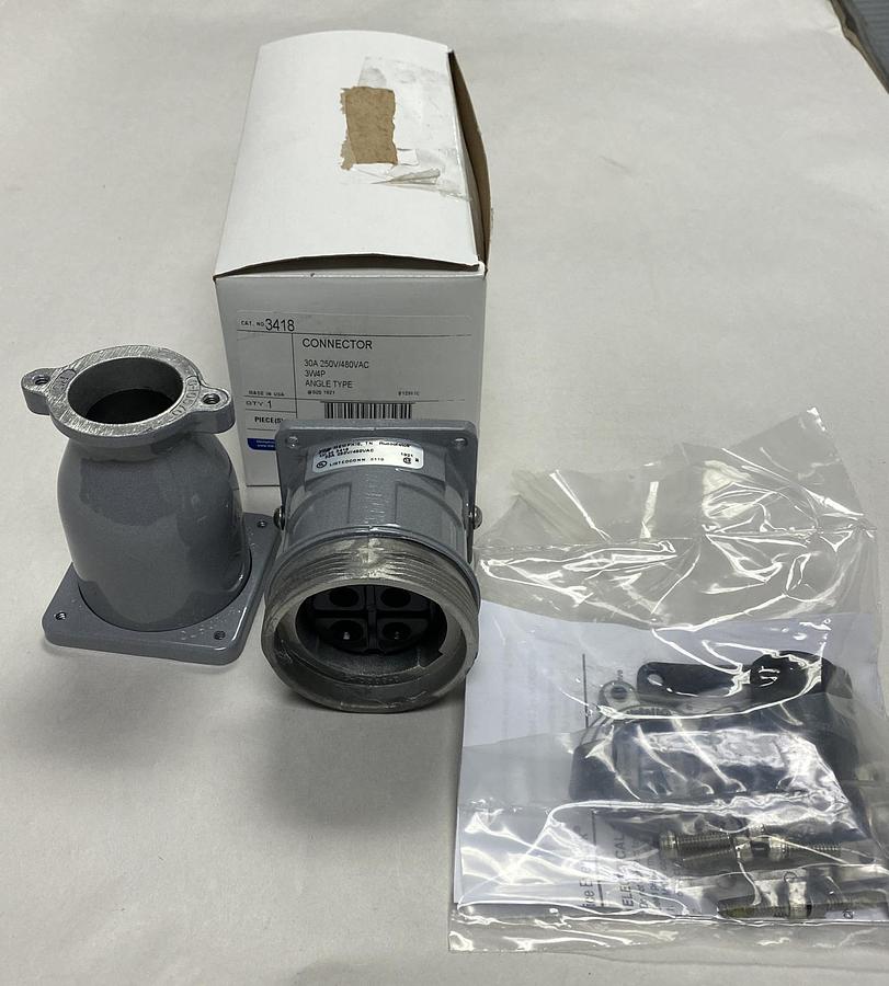 Used THOMAS & BETTS,3418,CONNECTOR 30A 3P4W 480VAC NEW