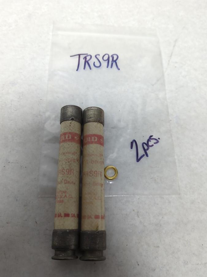 Used GOULD SHAWMUT,TRS9R,TRI-ONIC 9 AMP FUSE LOT OF 2 PRE-OWNED