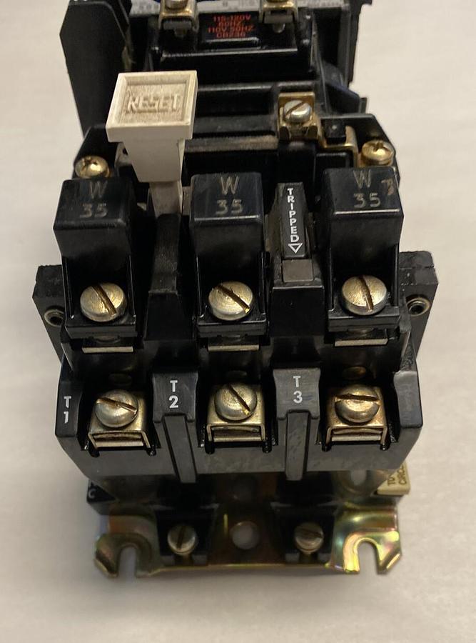 Used Allen-Bradley,509-B0D,Series B Size 1 Motor Starter 27AMP 600V 3 Pole 120V Coil