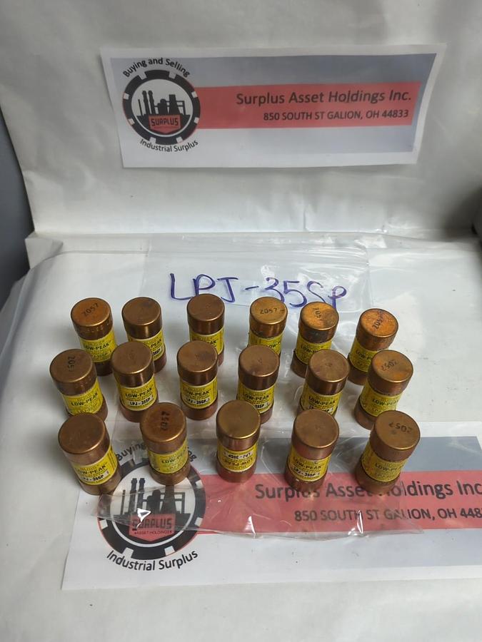 Used COOPER BUSSMANN,LPJ-35SP,LOW-PEAK 35 AMP FUSE LOT OF 17 PRE-OWNED