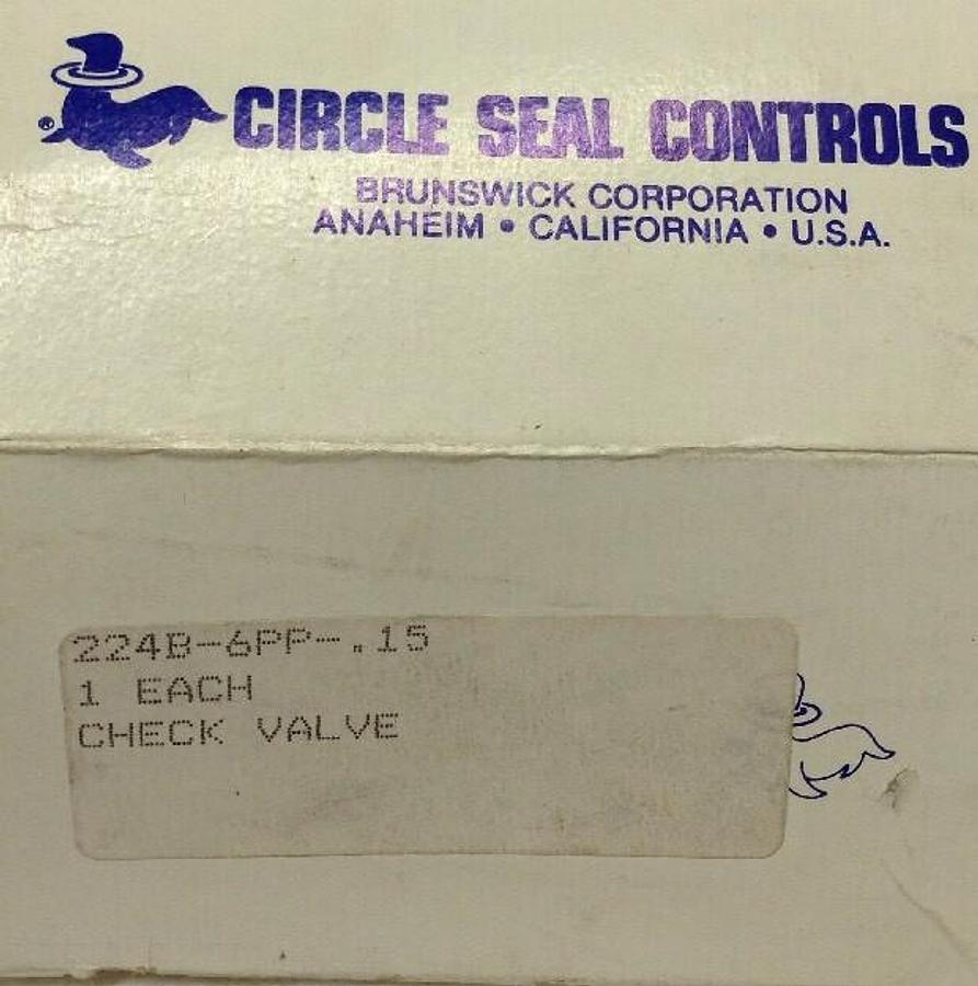 Circle Seal Controls,224B-6PP-.15,Check Valve 3000 PSI NO BOX