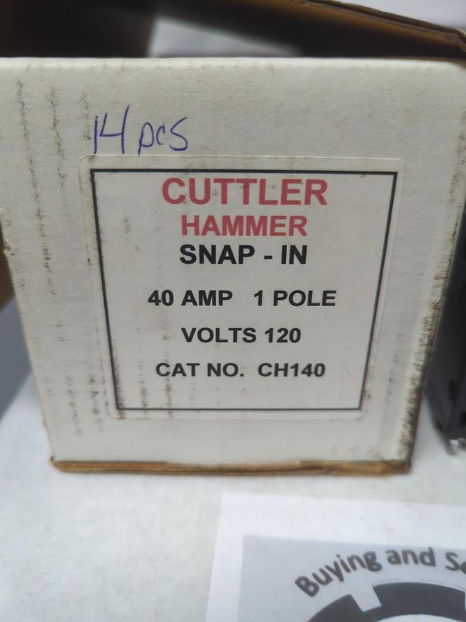 Used CUTLER-HAMMER,CH140,CIRCUIT BREAKER 40 AMP 1-POLE LOT OF 14 PRE-OWNED