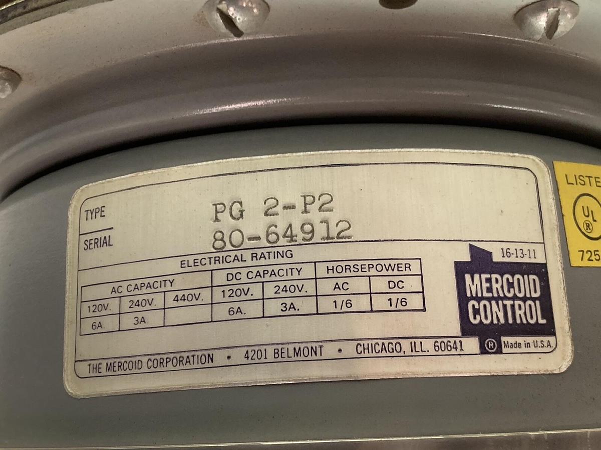 Mercoid Control,PG 2-P2,Pressure Switch