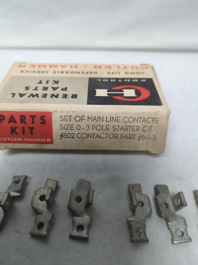 CUTLER-HAMMER,6-1-3,CONTACT SET 3-POLE SIZE 0 NOS