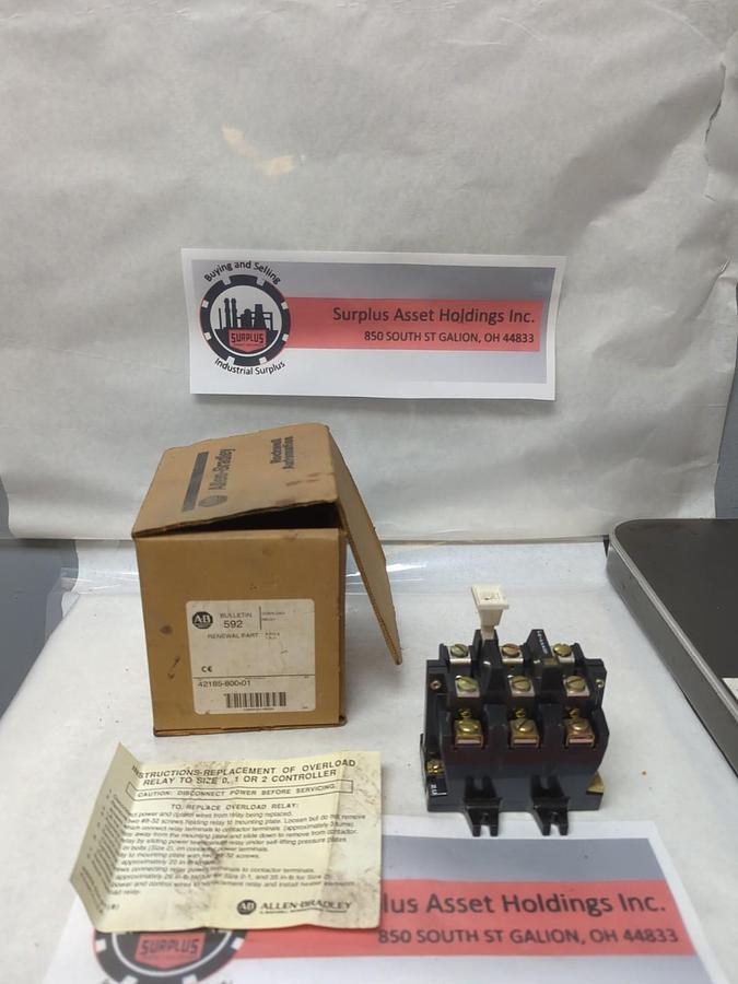 Used ALLEN-BRADLEY,42185-800-01,OVERLOAD RELAY 3-POLE 120-600VAC PRE-OWNED