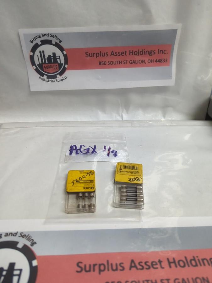COOPER BUSSMANN,AGX-1/8,1/8 AMP FUSE LOT OF 8 NOS