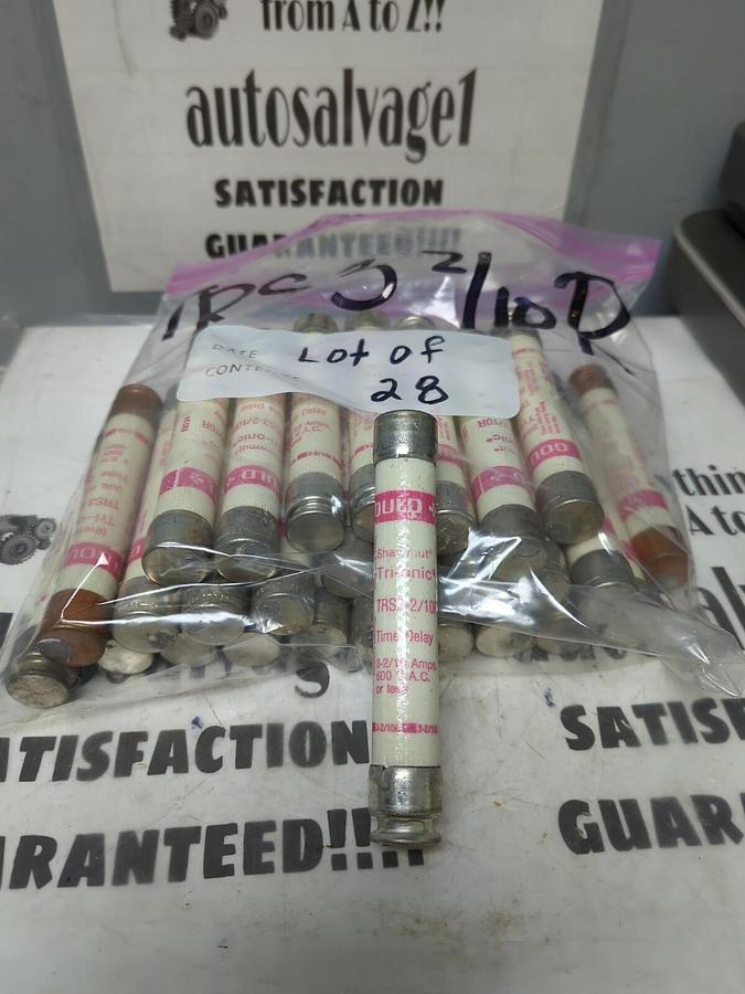 GOULD SHAWMUT,TRS3-2/10R,TRI-ONIC FUSE 3-2/10 AMP 600V LOT OF 28 NOS