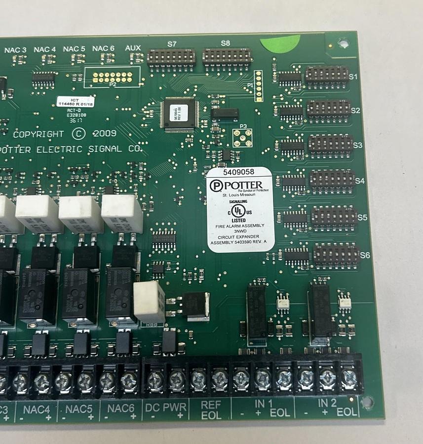 Used POTTER,5409058,FIRE ALARM ASSEMBLY CIRCUIT BOARD