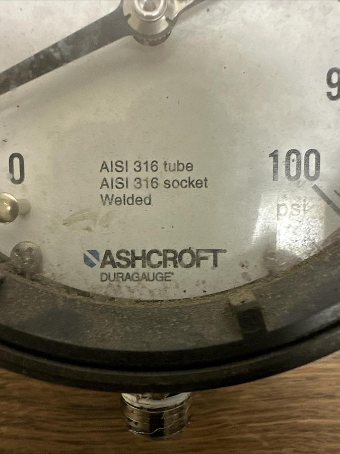 Used Ashcroft,0-100,4" Duragauge
