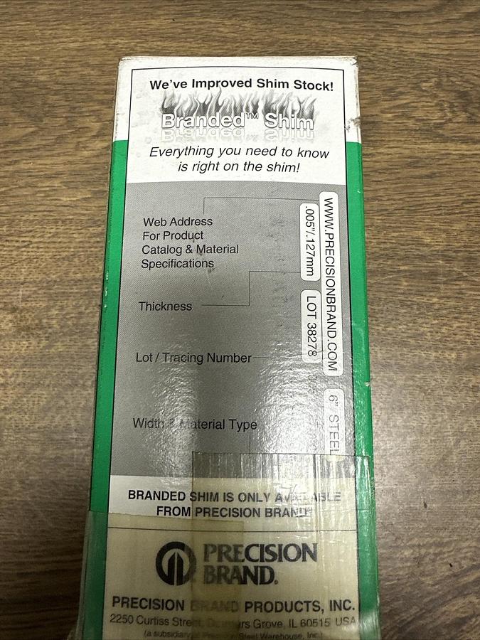 Precision Brand,.008 GA,Steel Shim 6.00" X 100"