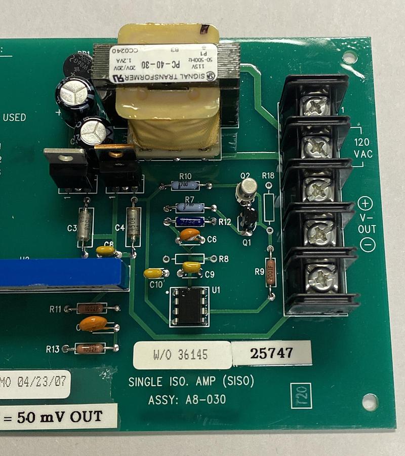 RAPID POWER TECHNOLOGIES,A8-030,SINGLE ISO AMP CONTROL CIRCUIT BOARD NOS