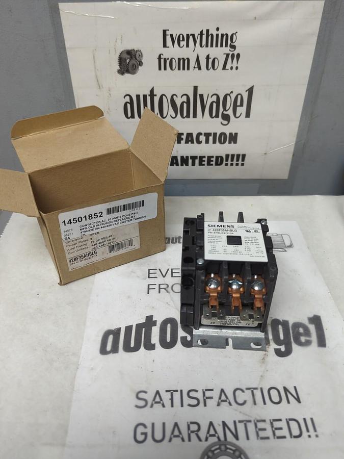SIEMENS,42BF35AHBLG,DEFINITE PURPOSE CONTACTOR 3 POLE 440/480 VAC NOS