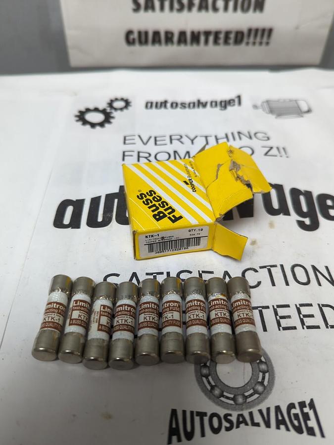 COOPER BUSSMANN,KTK-1,LIMITRON 1 AMP FUSES BOX OF 9 NEW