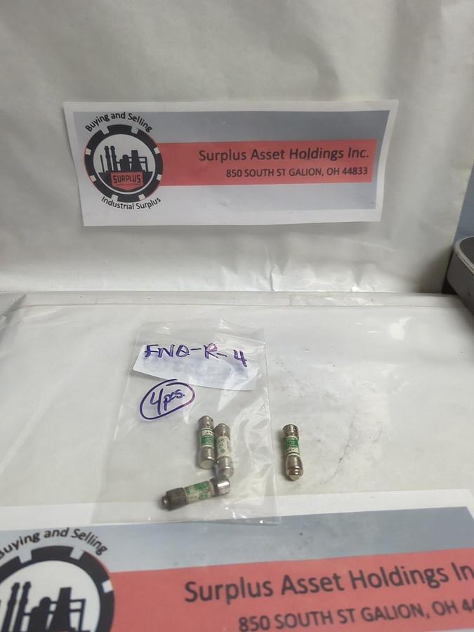 Used COOPER BUSSMANN,FNQ-R-4,CC TRON 4 AMP FUSE LOT OF 4 PRE-OWNED