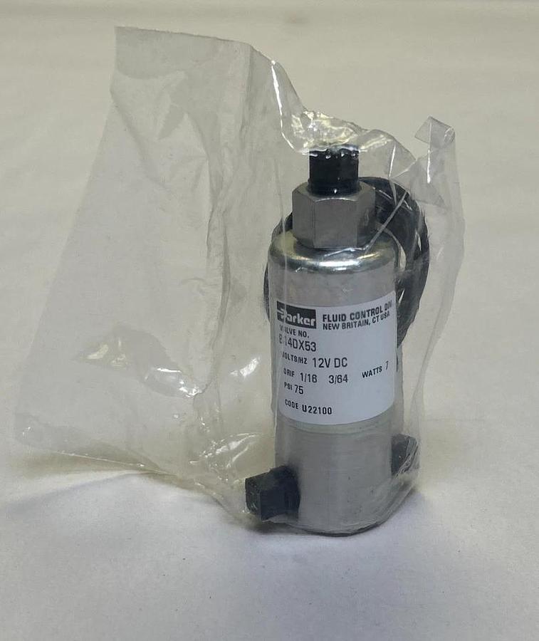 PARKER,B14DX53,SOLENOID VALVE 12VDC 75PSI 7WATTS NOS
