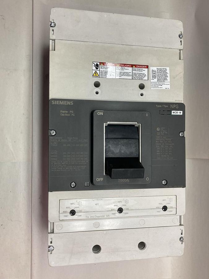 Used Siemens,NPX3B160,Circuit Breaker 1600A 600V Type NPG