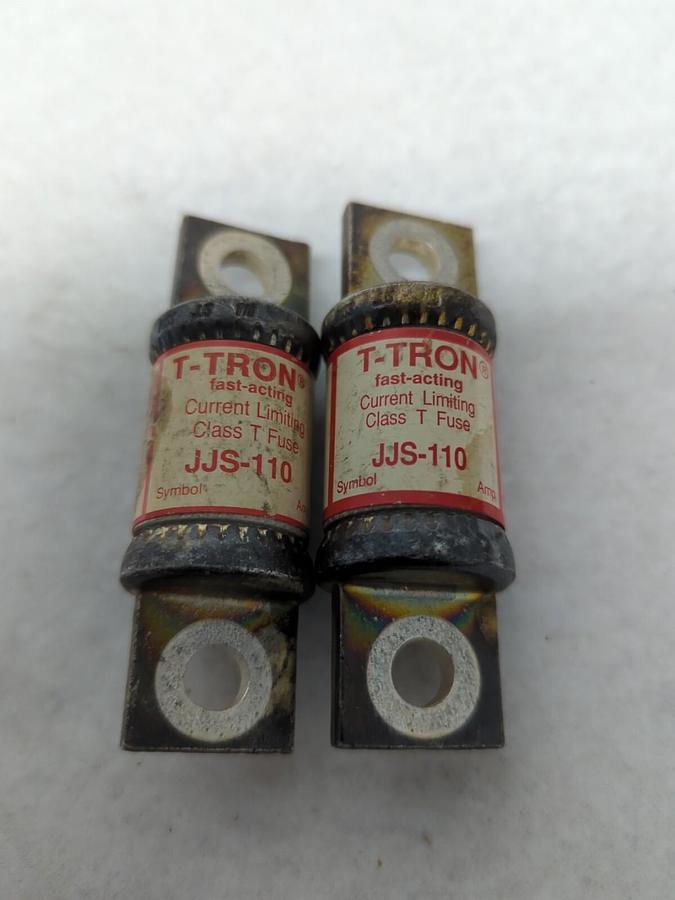 Used COOPER BUSSMANN,JJS-110,T-TRON 110 AMP FUSE LOT OF 2 PRE-OWNED