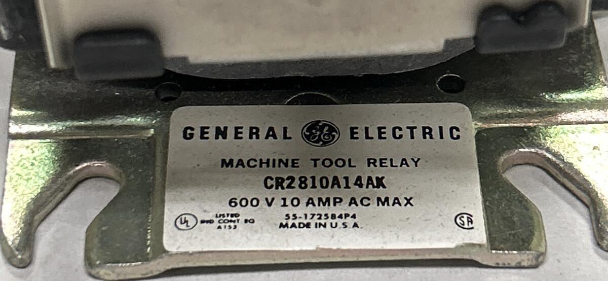 Used GENERAL ELECTRIC,CR2810A14AK2,RELAY 10A 600V NEW