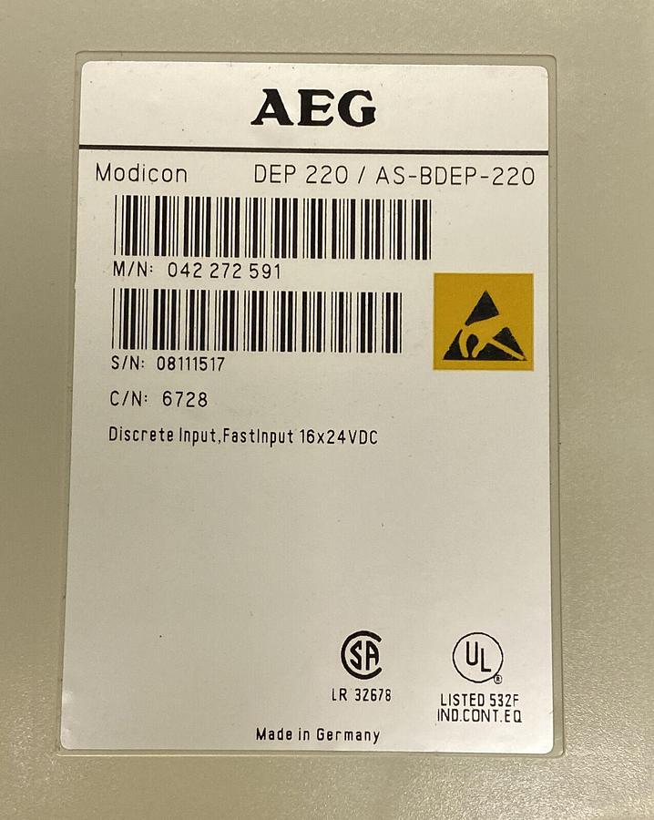 Used MODICON,AS-BDEP-220,INPUT MODULE