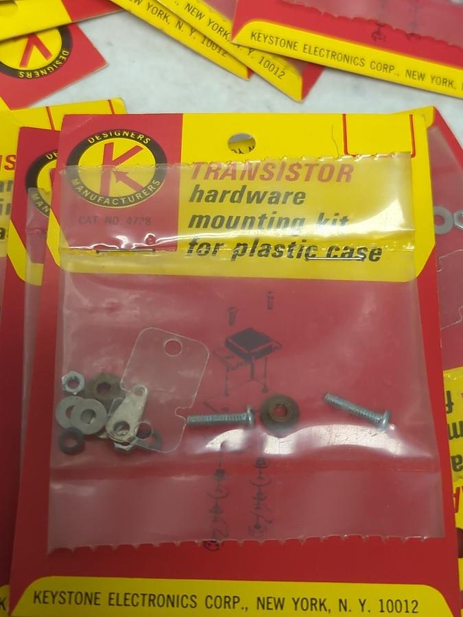 KEYSTONE ELECTRONICS,4728,MOUNTING KIT FOR TRANSISTOR PLASTIC CASE LOT OF 20 NOS
