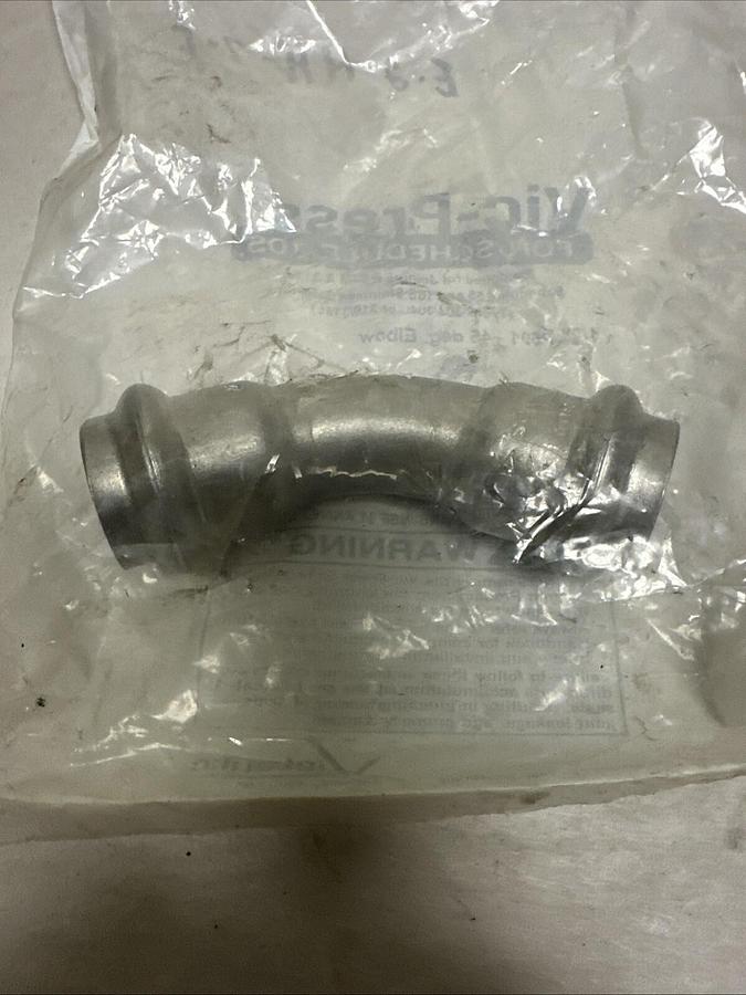 Used Vic-Press,P591,1/2" 45 Deg Elbow Sch 10/304SS