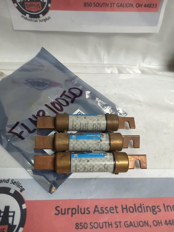 Used LITTELFUSE,FLNR100ID,INDICATOR 100 AMP FUSE LOT OF 3 PRE-OWNED