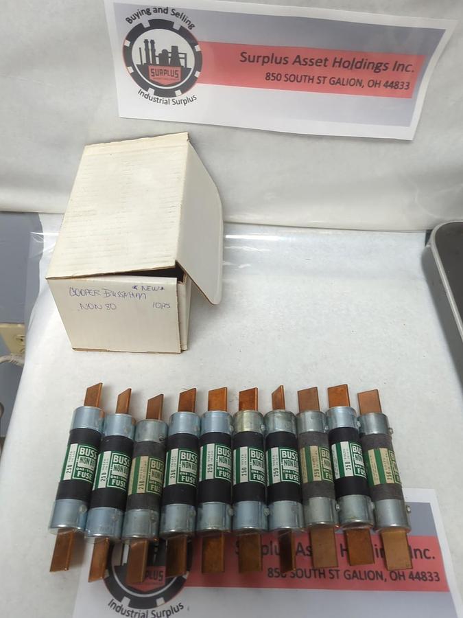 COOPER BUSSMANN,NON 80,ONE-TIME 80 AMP FUSE LOT OF 10 NOS