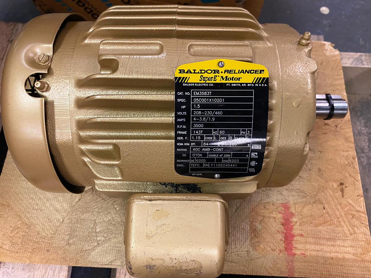 BALDOR,EM3583T,SUPER E MOTOR 1.5HP 3500 RPM 143T 208-230/460V 3PH