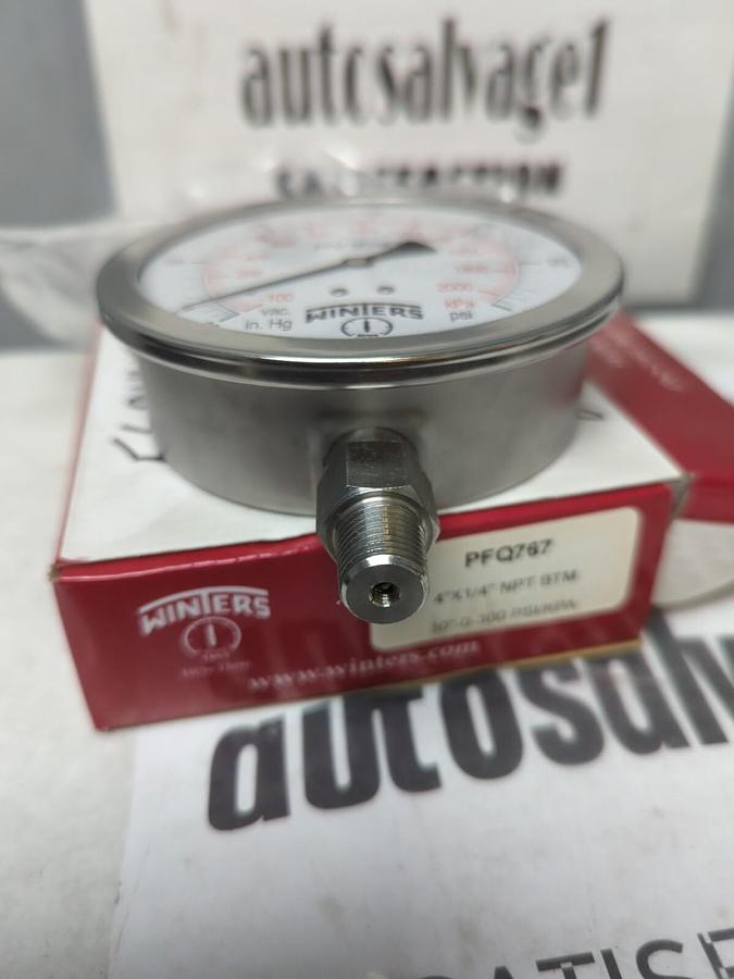 WINTERS,PFQ767,GAUGE 4 IN X 1/4 IN NPT BTM NOS