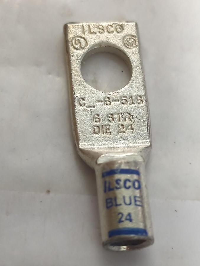 ILSCO,CSWS-6-516,COMPRESSION LUG WIRE SIZE 6 AWG 5/16 BOLT SIZE LOT OF 14 NOS