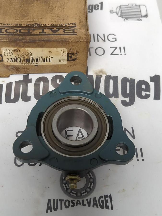DODGE,124608,FLANGE MOUNT BEARING 3-BOLT MOUNT 1-3/16 IN BORE LFSG103 NOS