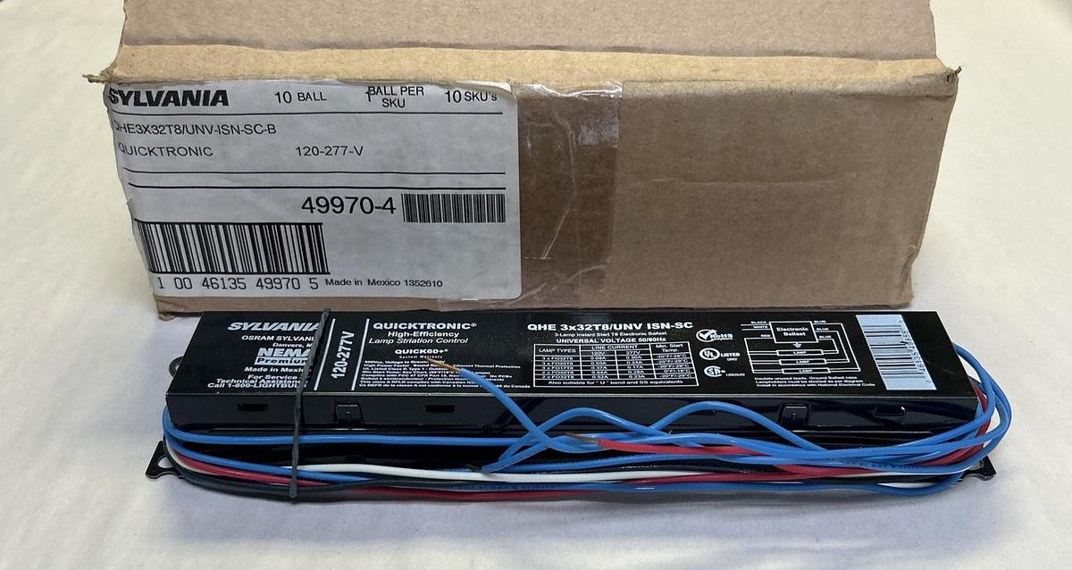 SYLVANIA,49970-4,3-LAMP INSTANT START BALLAST LOY OF 10 NOS