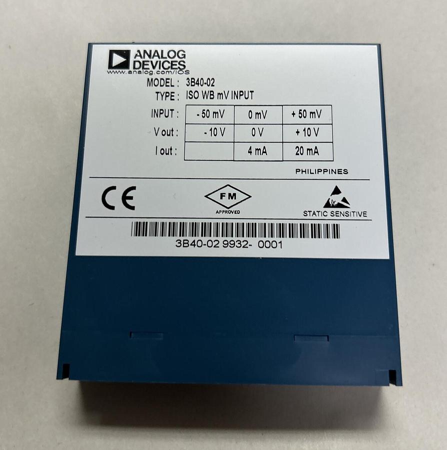 ANALOG DEVICES,3B40-02 ISO WB MV,INPUT MODULE NEW