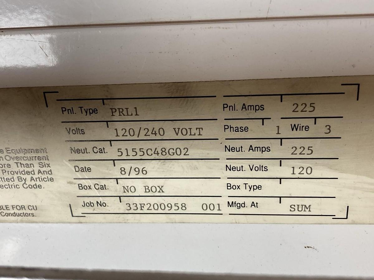 Used Eaton,PRL1,Pow-R-Line Panelboard Interior 20A 120/240V Breakers 480V MCC BUCKET