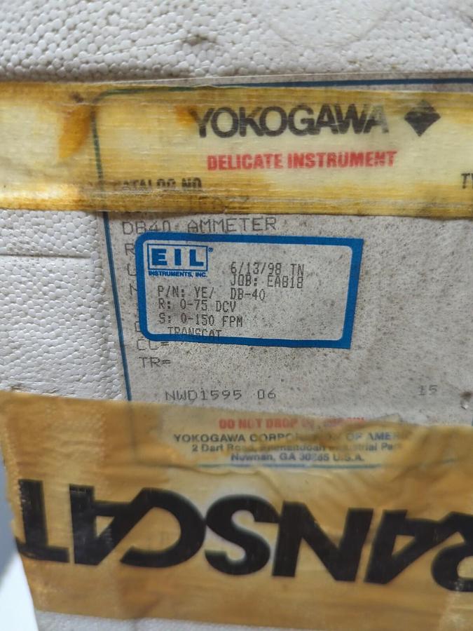 YOKOGAWA,YE/ BB-40,PANEL METER 0-75 DDV  0-150 FPM NOS