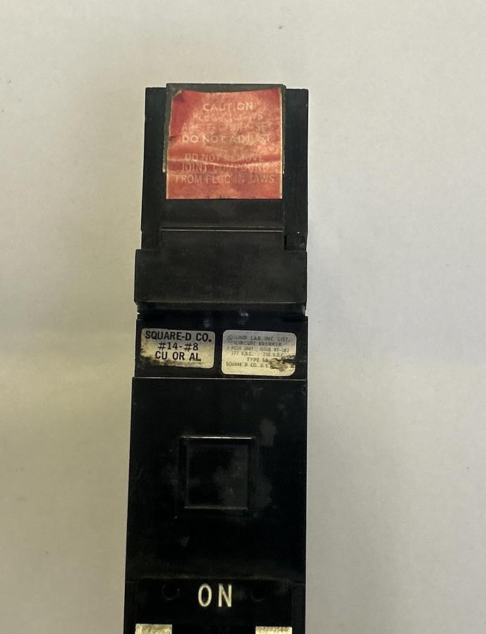 Used SQUARE D,FA-160-20-B,CIRCUIT BREAKER 20A 277V 1P