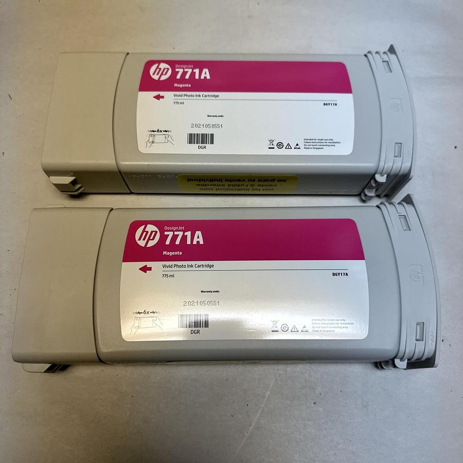 HP,B6Y17A,771A Magenta Ink Cartridge Box of 2 EXP 05/21