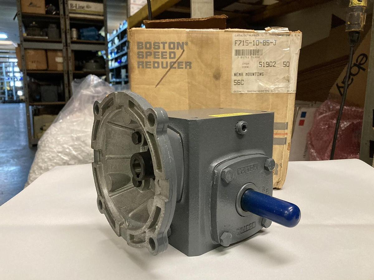 Used Boston Gear,F715-10-B5-J,Right Angle Worm Gear Reducer 10:1 Ratio