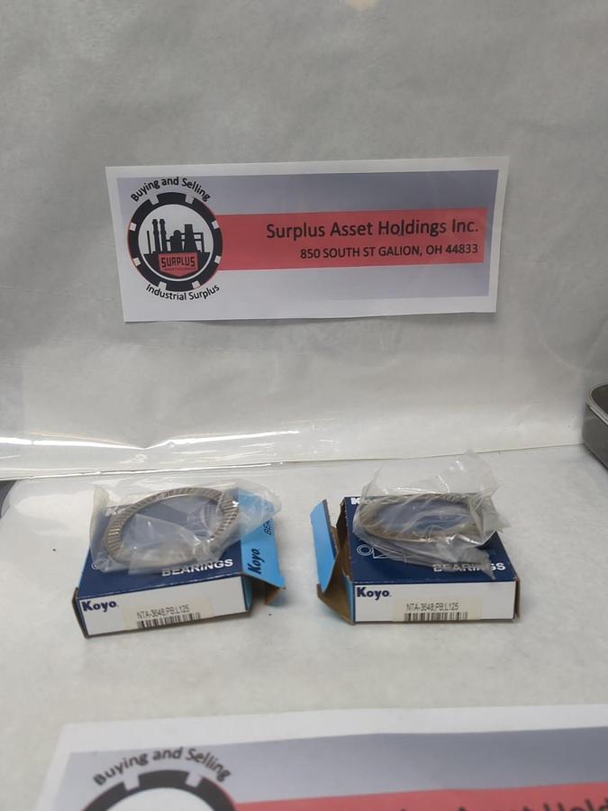 KOYO,NTA-3648;PB;L125,NEEDLE ROLER THRUST BEARING LOT OF 2 NOS