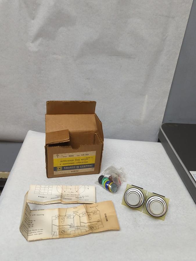 SQUARE D,00890,CLASS 9001 KR-11U INTERLOCK PUSH-BUTTON 2 MAINTAINED OPERATORS