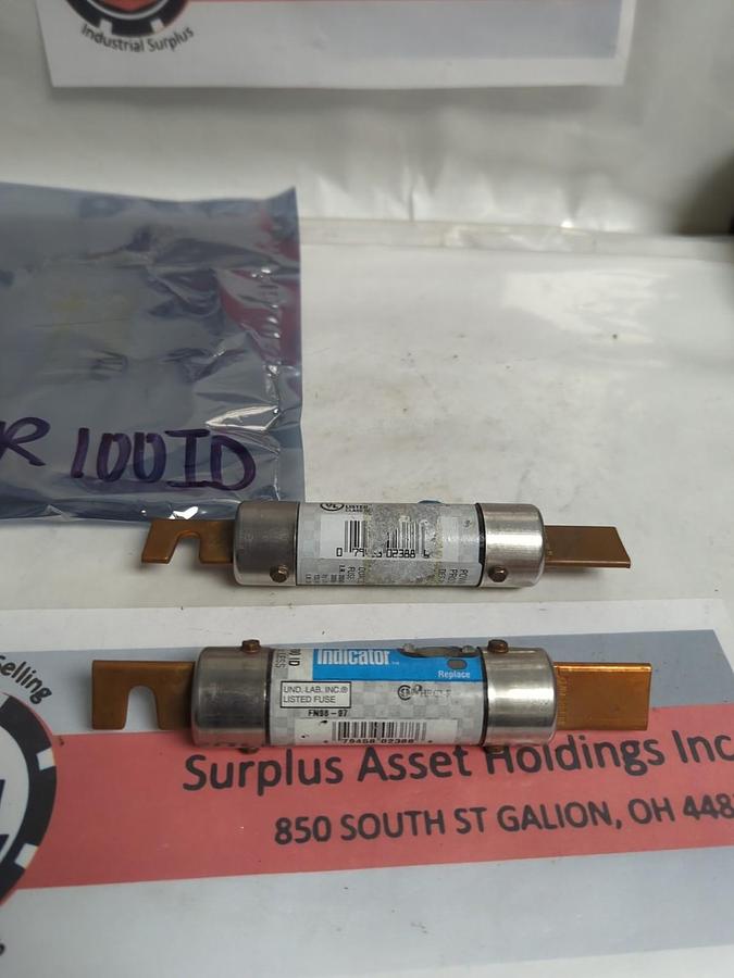 Used LITTELFUSE,FLNR-100ID,INDICATOR FUSE 100 AMP LOT OF 2 PRE-OWNED