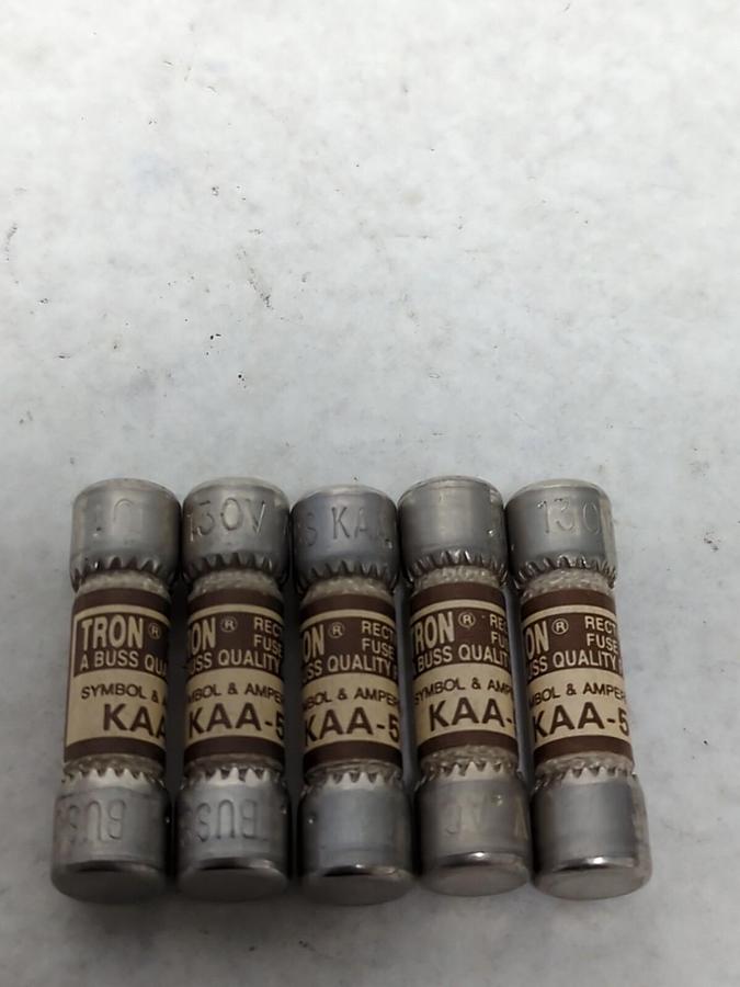 COOPER BUSSMANN,KAA-5,TRON 5 AMP FUSE LOT OF 5 NOS