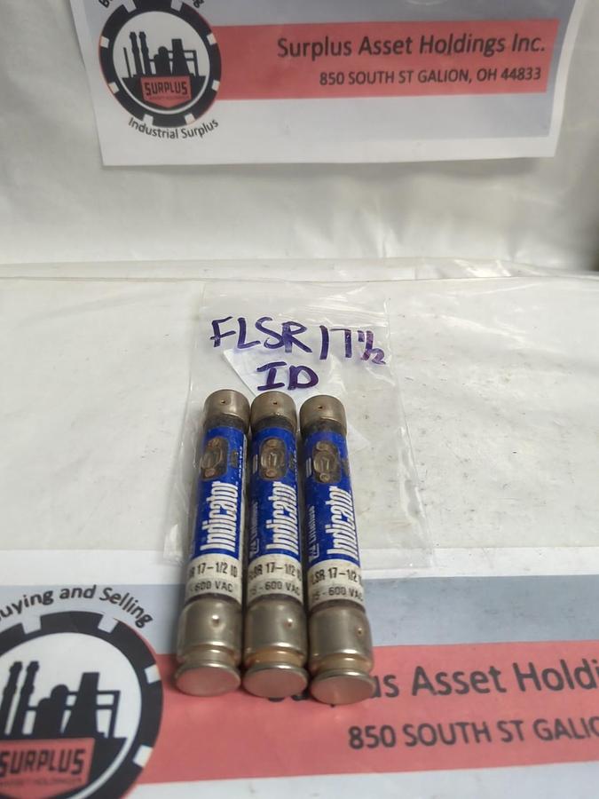 Used LITTELFUSE,FLSR17-1/2ID,INDICATOR 17-1/2 AMP FUSE LOT OF 3 PRE-OWNED