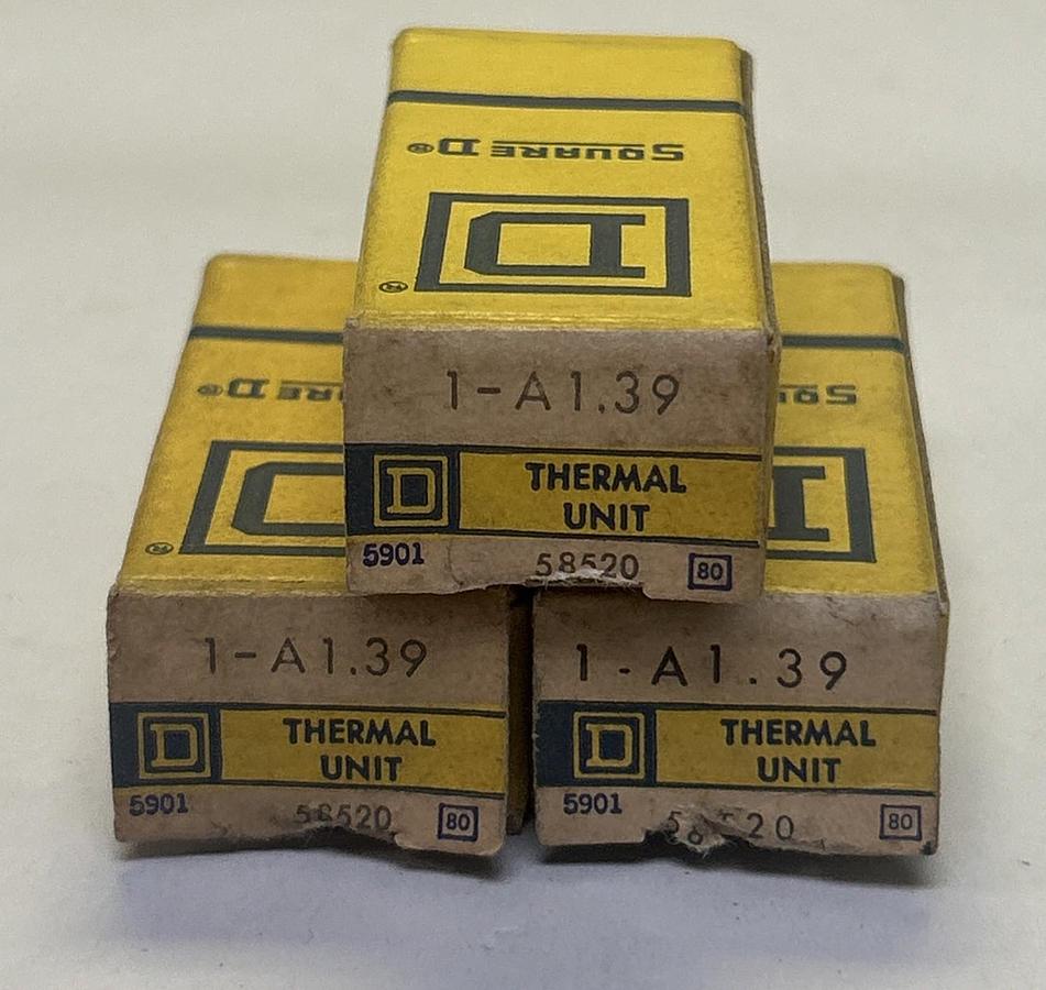 SQUARE D,A1.39,THERMAL OVERLOAD HEATER ELEMENT LOT OF 3 NOS