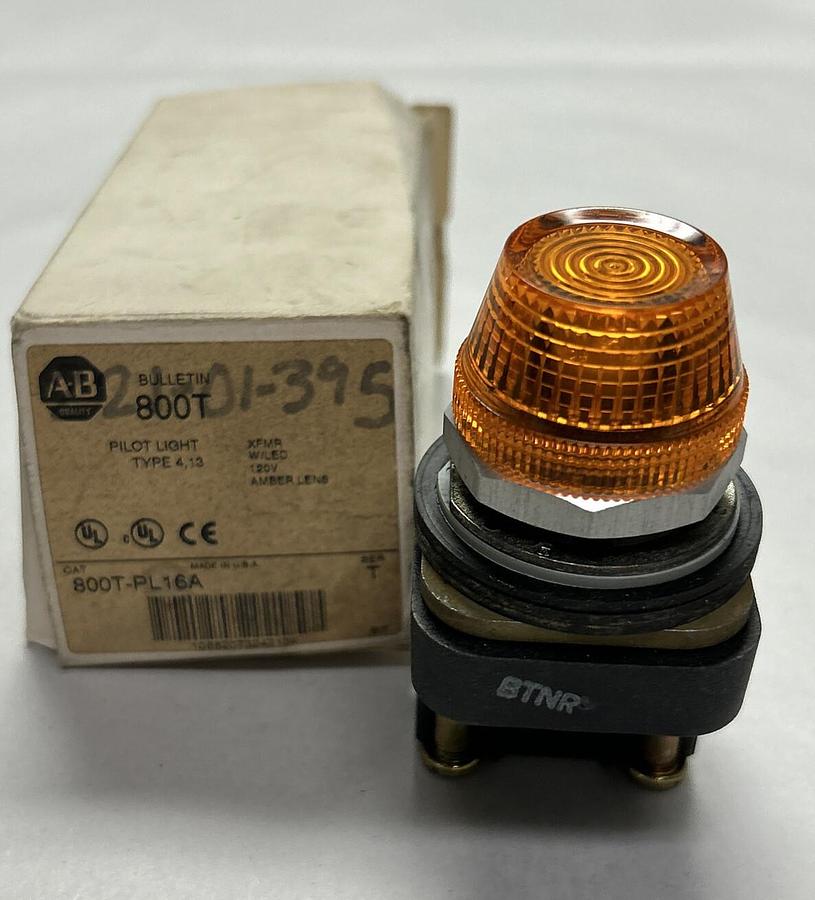 Used ALLEN BRADLEY,800T-PL16A,SER T AMBER PILOT LIGHT NEW