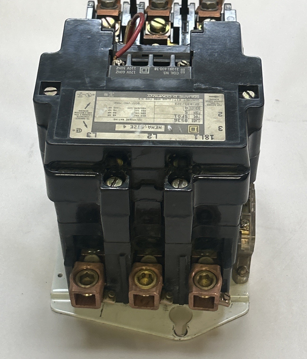 Used SQUARE D,8536SF01,SIZE 4 STARTER 600V