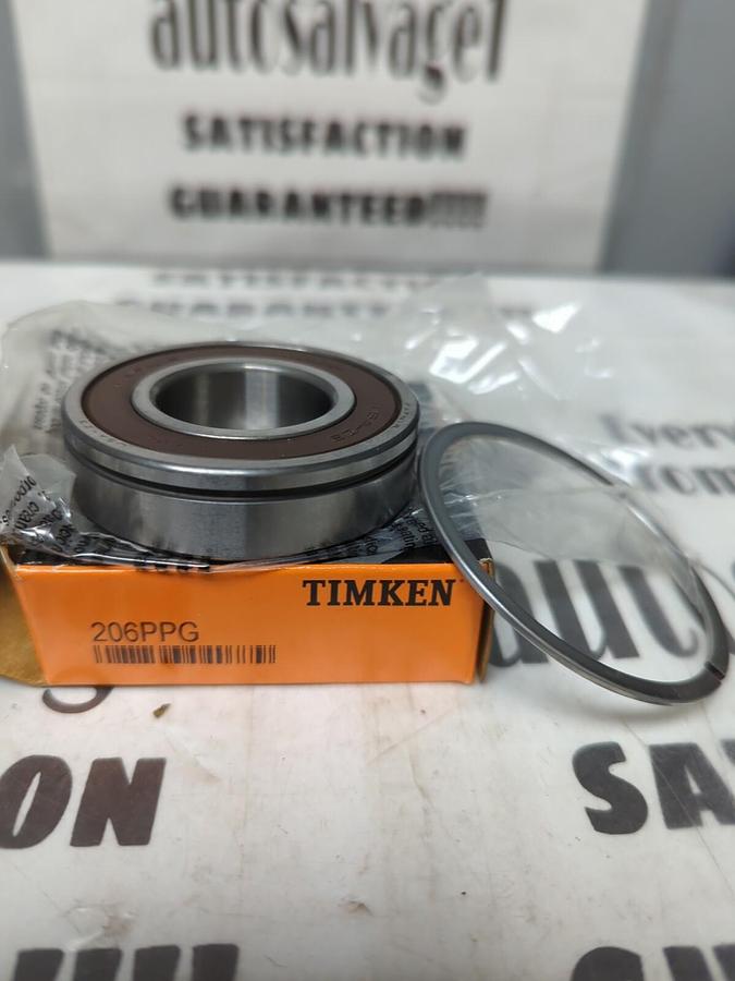 TIMKEN,206PPG,DOUBLE SEALED BALL BEARING  W/SNAP RING 30MM BORE NOS