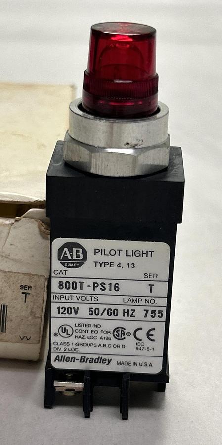 ALLEN BRADLEY,800T-PS16R,RED PILOT LIGHT NOS
