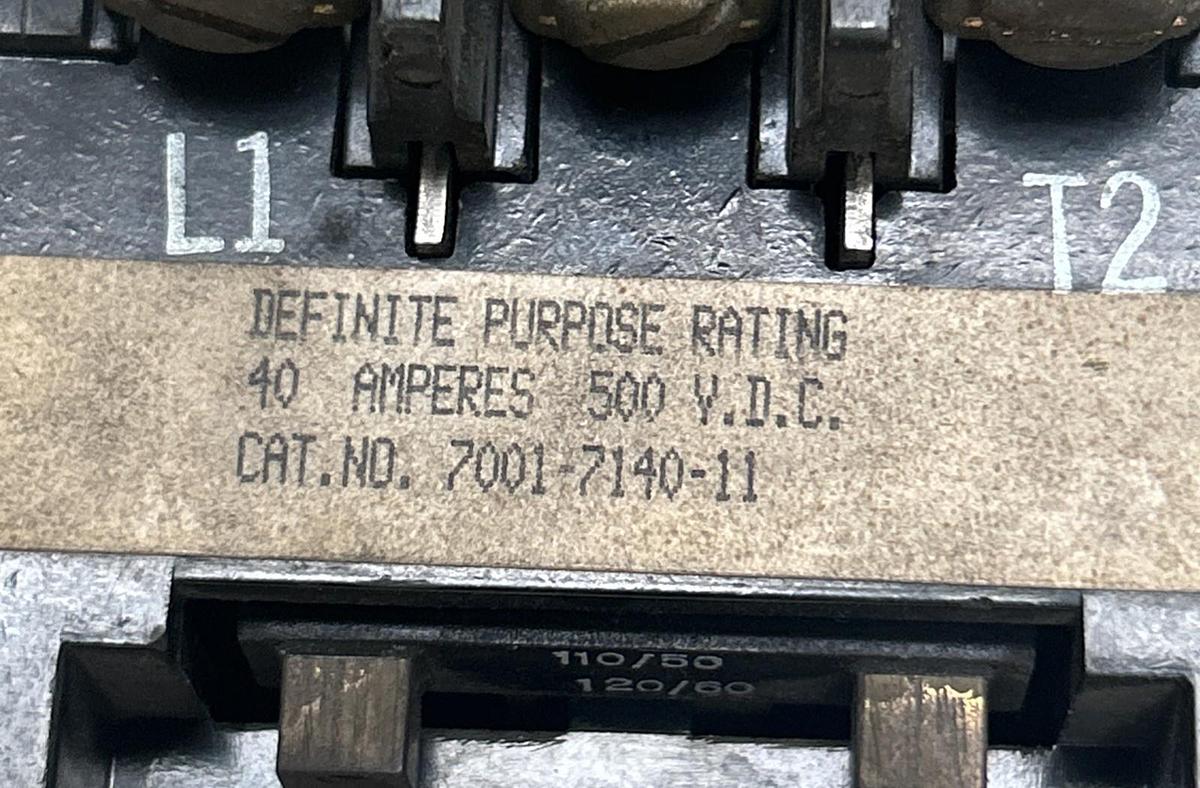 Used JOSLYN CLARK,7001-7140-11,DEFINITE PURPOSE CONTACTOR 40A 500VDC